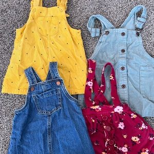 3, 2T girls dresses/dress overalls